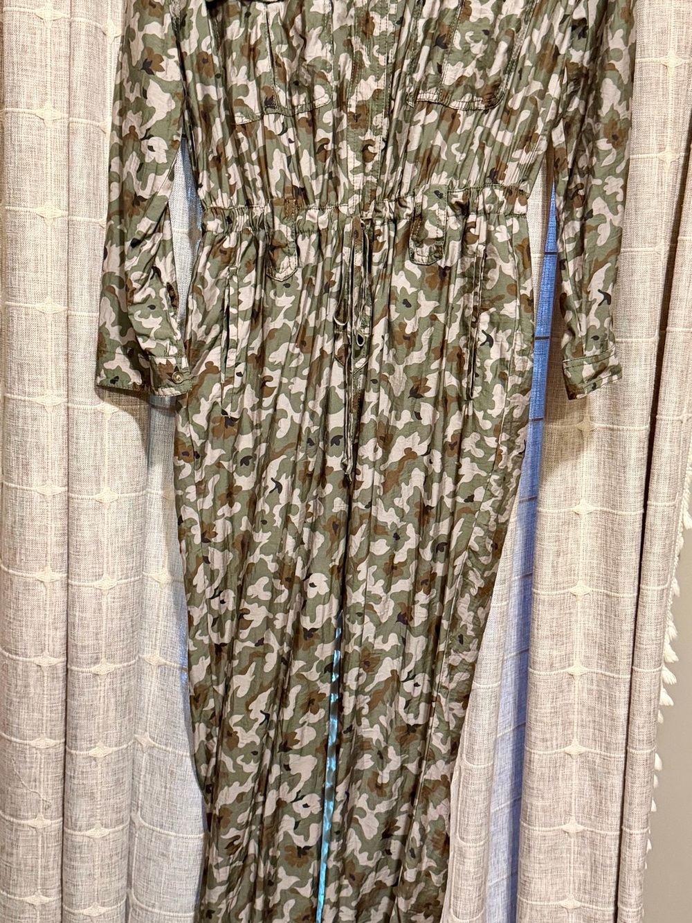 Lou & Grey Olive Camo Utility Jumpsuit